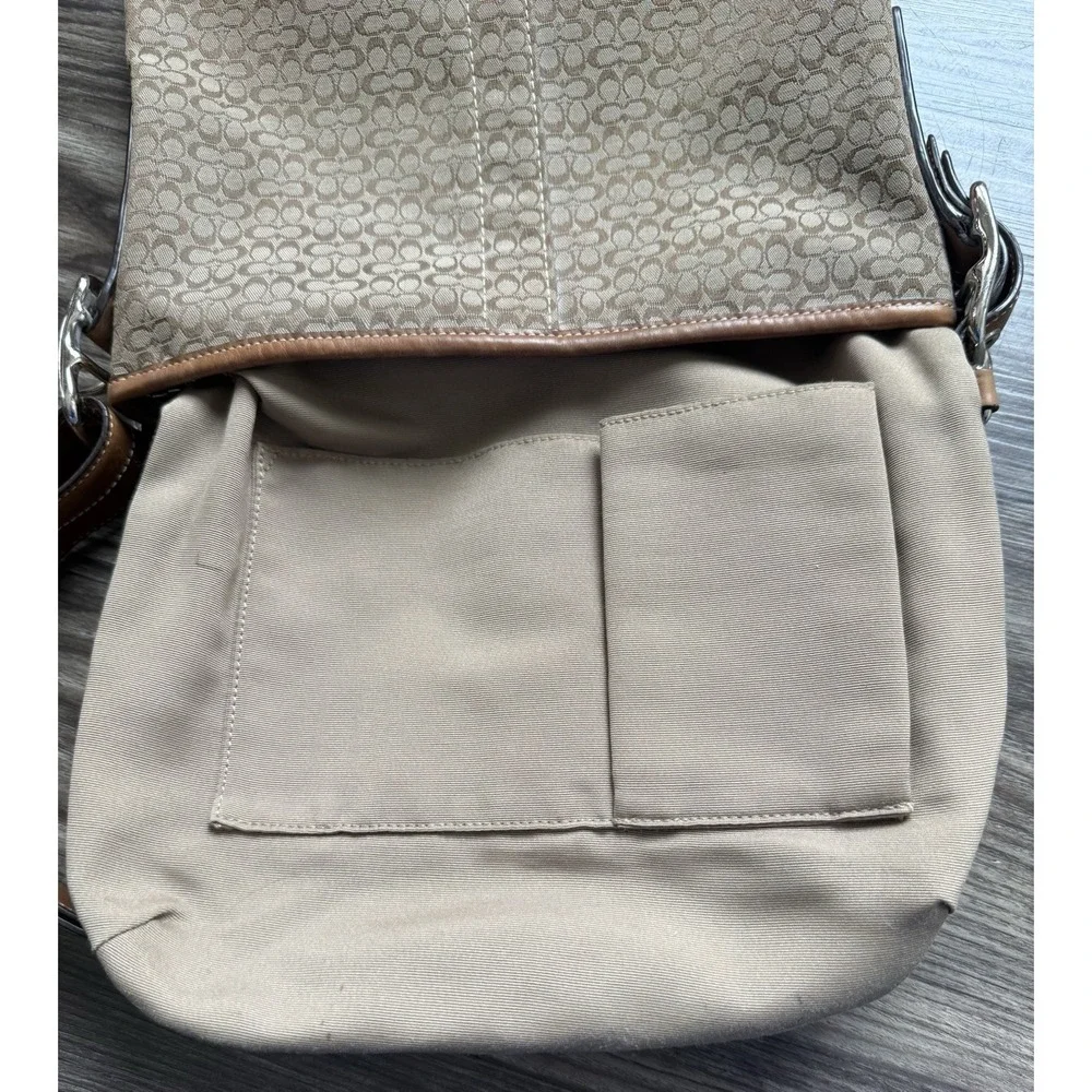 Vintage 2000s Y2K Coach Signature C Jacquard Purse Hobo Bag Old Money Clean Girl